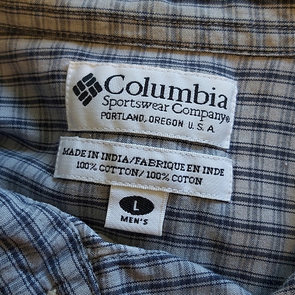 COLUMBIA | Men's Button Down Shirt Grey Black Size Large - Picture 8 of 8